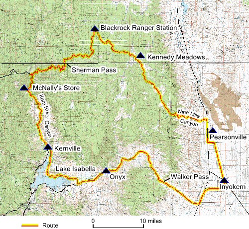 Map of Sherman Pass route